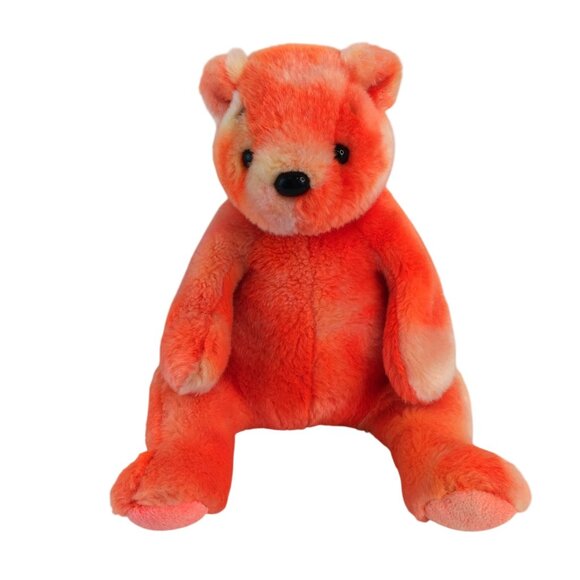 Ty Beanie Buddies Tangerine Orange Teddy Bear Plush 14" Stuffed Animal 2001 Vtg - Picture 1 of 8
